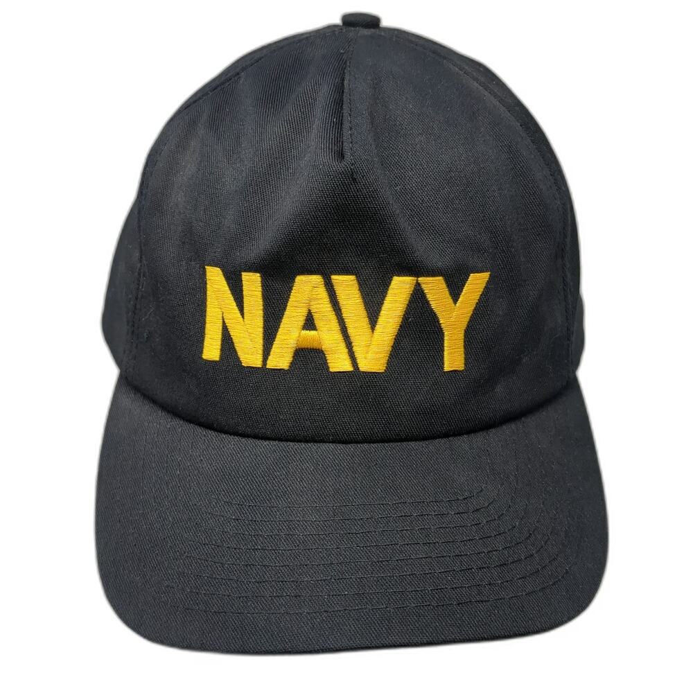 Port Authority Trucker Black One Size Hat Navy Embroidery Snapback Made in USA